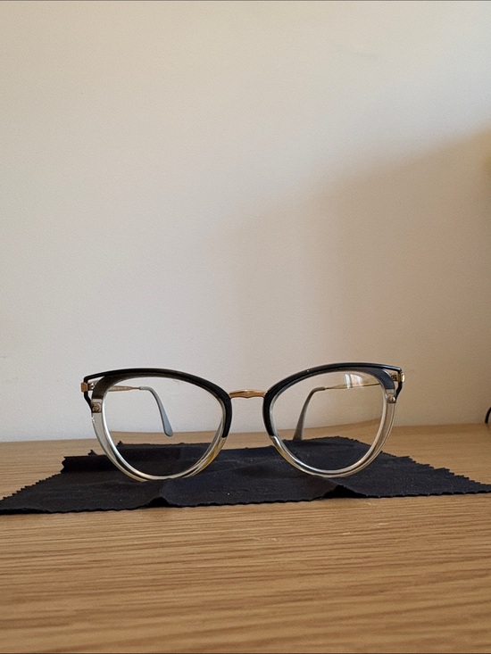 Prada Accessories - Authentic Prada Gold Temple with Clear Gray/Blue Frames